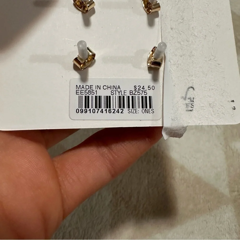 J crew Girls' fruit and pearl earrings pack